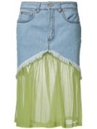 Daizy Shely Panelled Denim Skirt - Blue