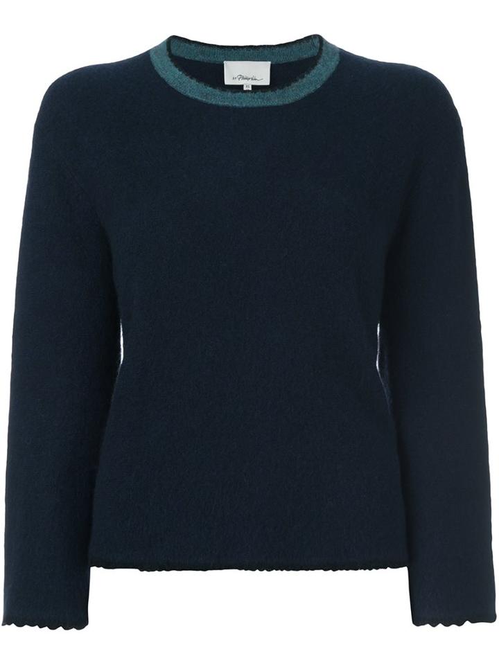 3.1 Phillip Lim Crew Neck Jumper, Women's, Size: Medium, Blue, Polyamide/spandex/elastane/wool/yak