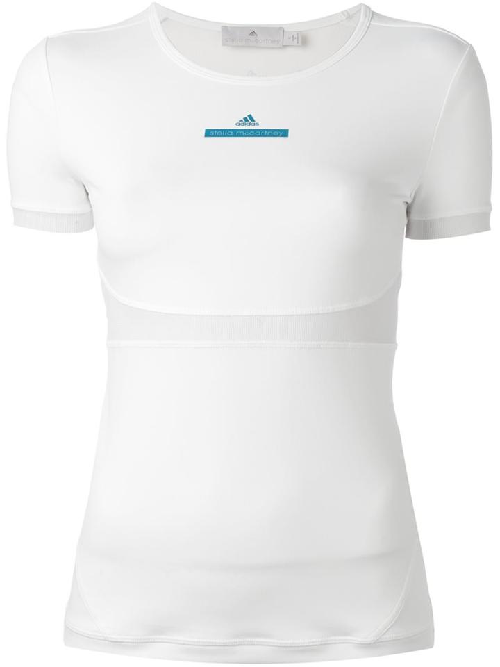 Adidas By Stella Mccartney 'studio Cool' T-shirt, Women's, Size: Xs, White, Polyester/spandex/elastane
