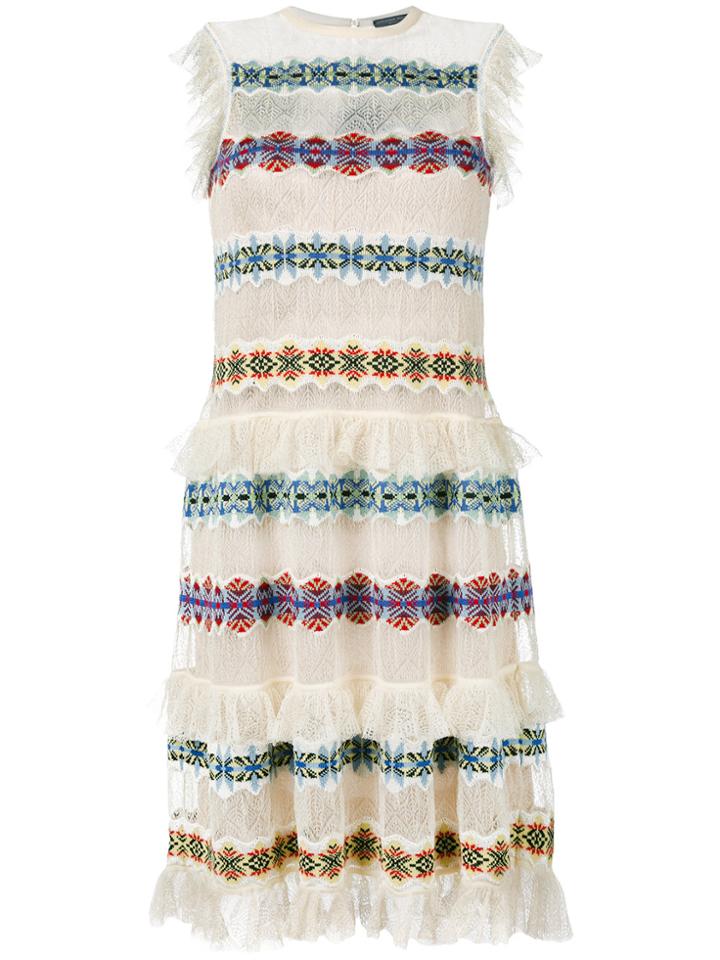 Alexander Mcqueen Sheer Embroidered Dress - Nude & Neutrals