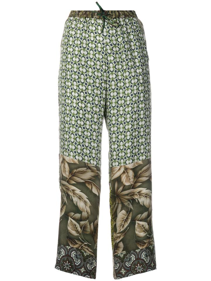 Pierre-louis Mascia Patchwork Print Trousers - Green