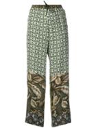 Pierre-louis Mascia Patchwork Print Trousers - Green
