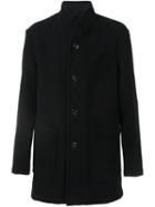 Lemaire Standing Collar Shirt Coat, Men's, Size: 48, Black, Polyamide/lambs Wool