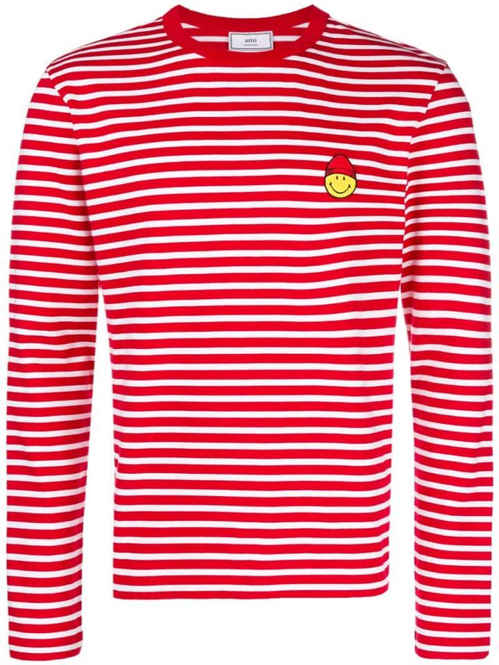 Ami Paris T-shirt Smiley Patch - Red