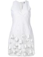 Msgm V-neck Embellished Dress - White