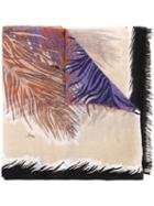 Emilio Pucci Feather Print Scarf, Women's, Brown, Cashmere
