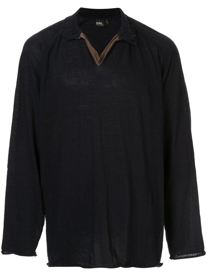 Kolor Open Collar Style Jumper - Blue