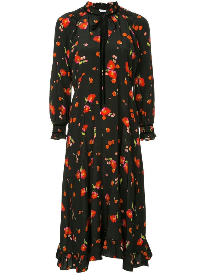 Vilshenko Poppy Print Dress - Black