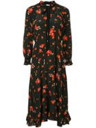 Vilshenko Poppy Print Dress - Black