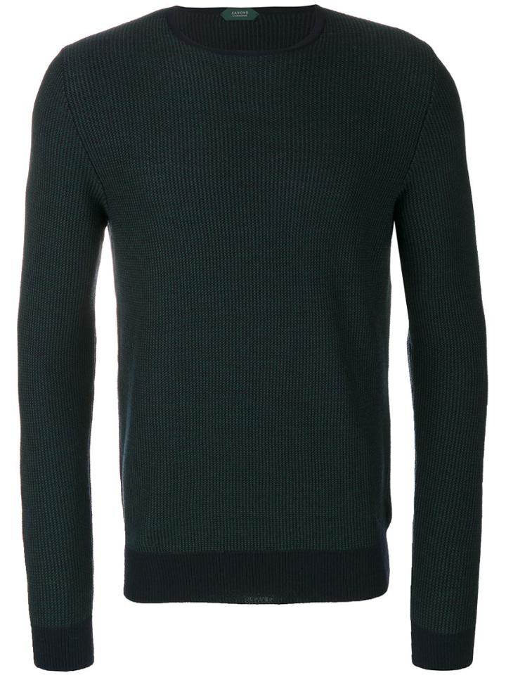 Zanone Textured Knit Jumper - Blue
