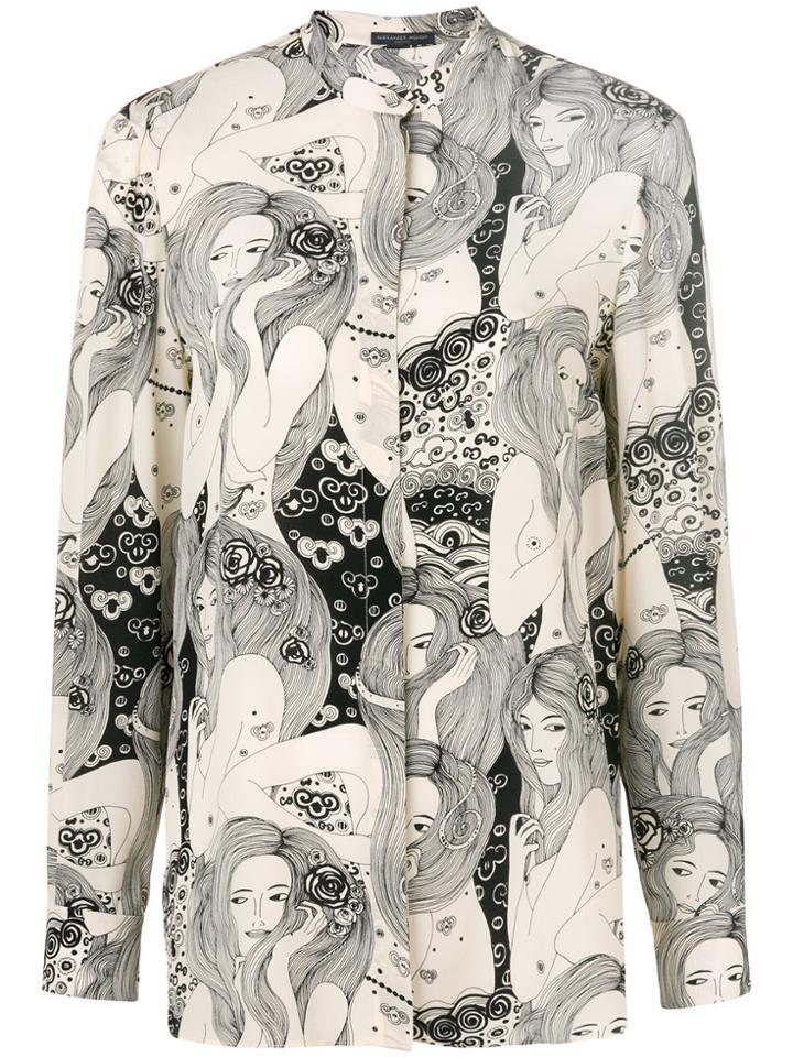 Alexander Mcqueen Eve Print Blouse - Nude & Neutrals