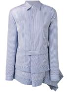 Dsquared2 Asymmetric Pinstripe Shirt, Size: 38, Blue, Cotton/polyamide/spandex/elastane