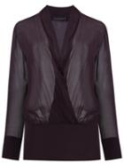 Giuliana Romanno Silk Sheer Blouse, Women's, Size: 38, Pink/purple, Silk