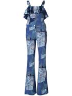 Moschino Ruffled Patch Detail Jumpsuit - Blue