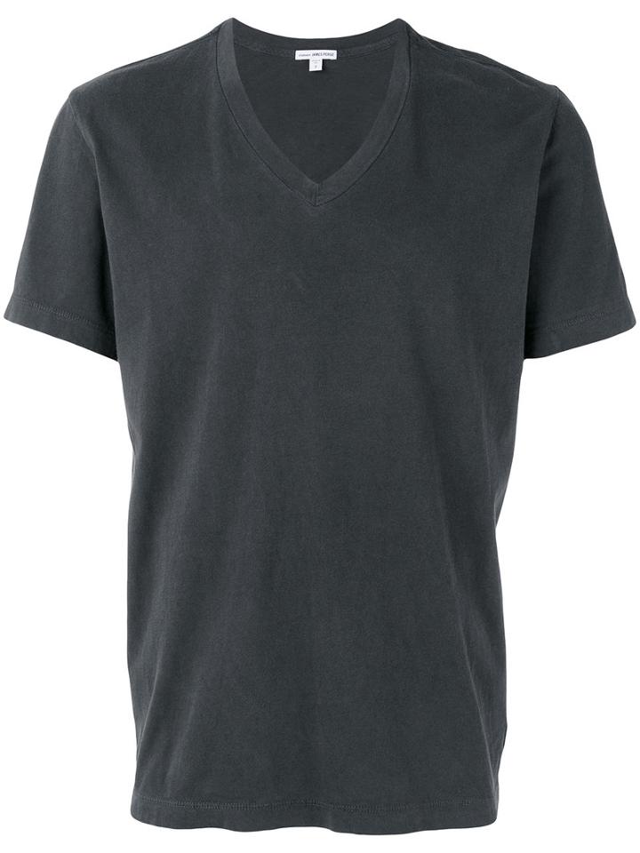 James Perse V-neck T-shirt, Men's, Size: 3, Black, Cotton