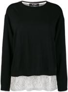 Twin-set Boxy Jumper With Slip Top - Black