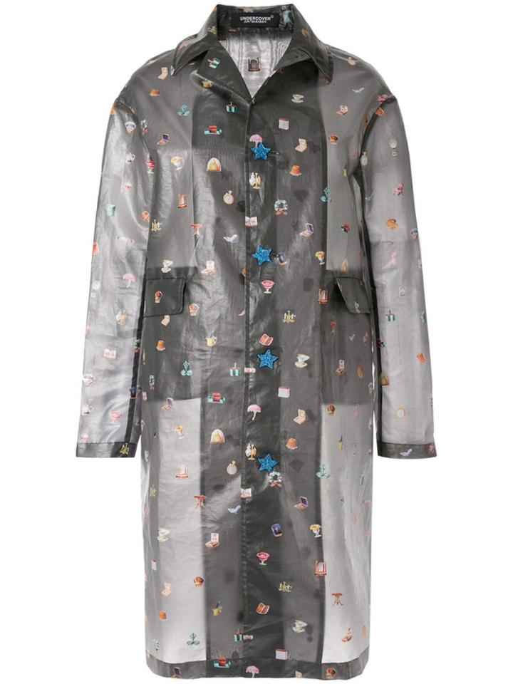 Undercover Sheer Emoji Coat - Grey