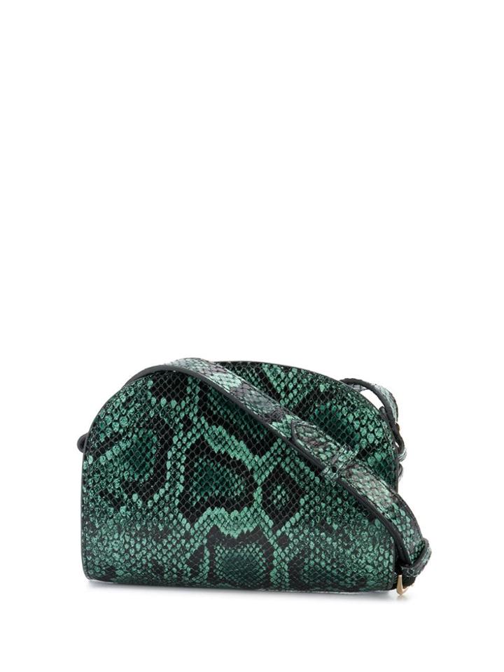A.p.c. Snakeskin Print Crossbody Bag - Green