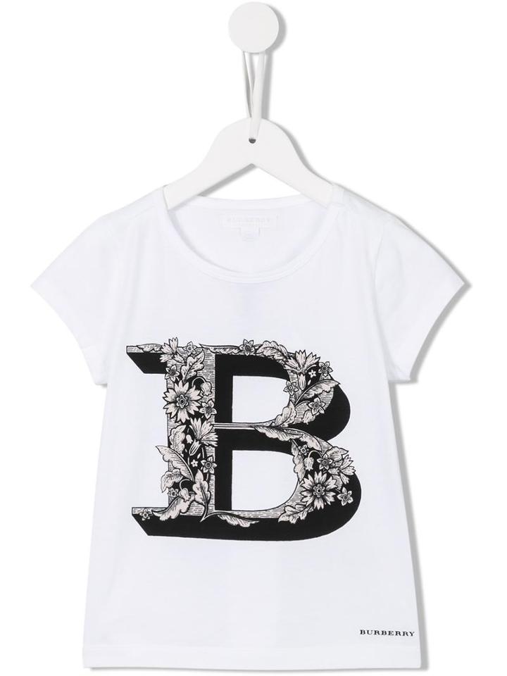Burberry Kids 'b' Printed T-shirt, Girl's, Size: 8 Yrs, White