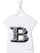 Burberry Kids 'b' Printed T-shirt, Girl's, Size: 8 Yrs, White