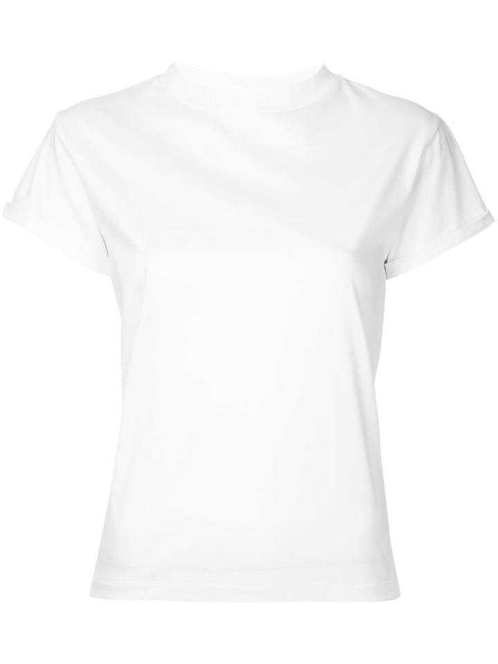 Estnation - High Neck T-shirt - Women - Cotton - 38, White, Cotton