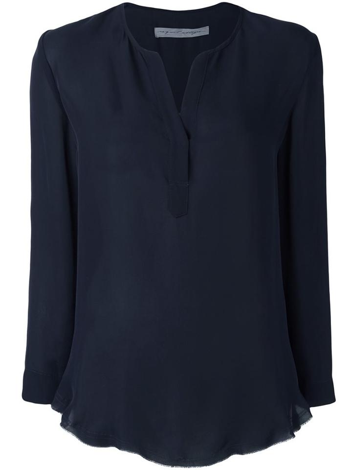 Raquel Allegra Henley Blouse, Women's, Size: 0, Blue, Silk
