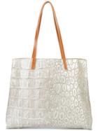 B May Textured Tote Bag, Women's, Grey, Leather