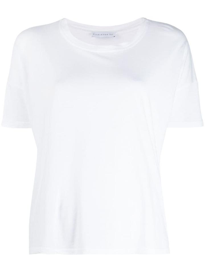 Fine Edge Boyfriend Round Neck T-shirt - White