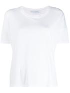 Fine Edge Boyfriend Round Neck T-shirt - White