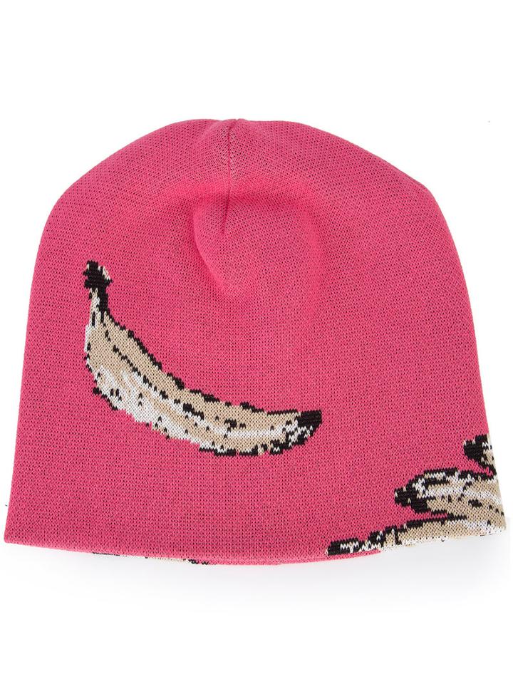 Baja East - Banana Beanie - Unisex - Cotton/viscose - One Size, Pink/purple, Cotton/viscose