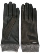 Diesel 'giribbes-female' Gloves, Adult Unisex, Size: Small, Black, Lamb Skin/acrylic/wool