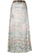 Ultràchic Sheer A-line Skirt - Green
