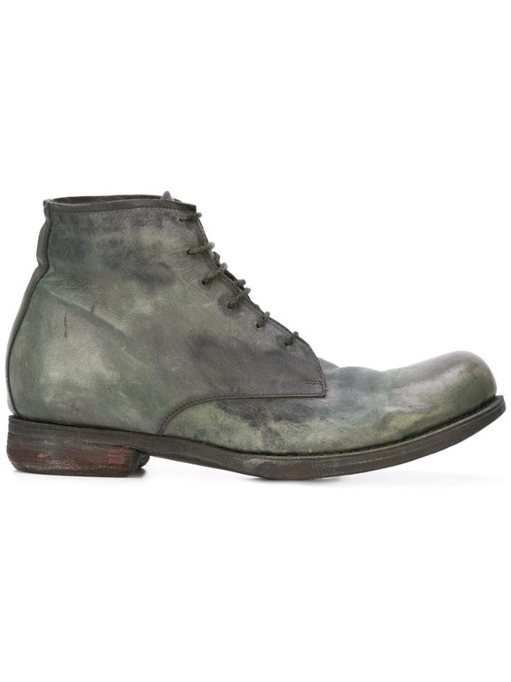A Diciannoveventitre Worn-out Effect Boots - Green