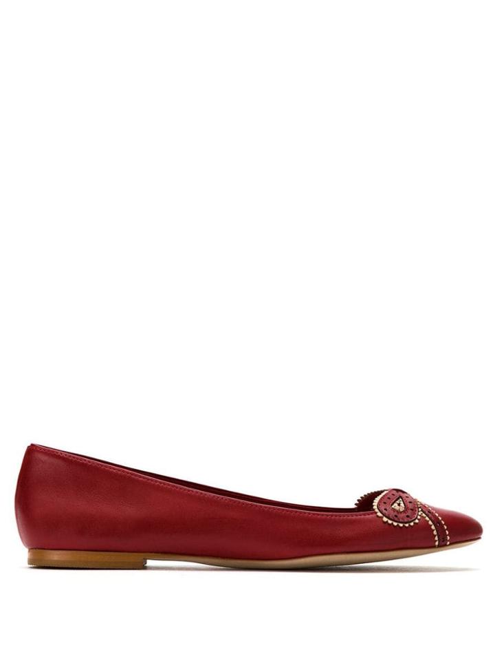 Sarah Chofakian Femelle Leather Ballerinas - Red