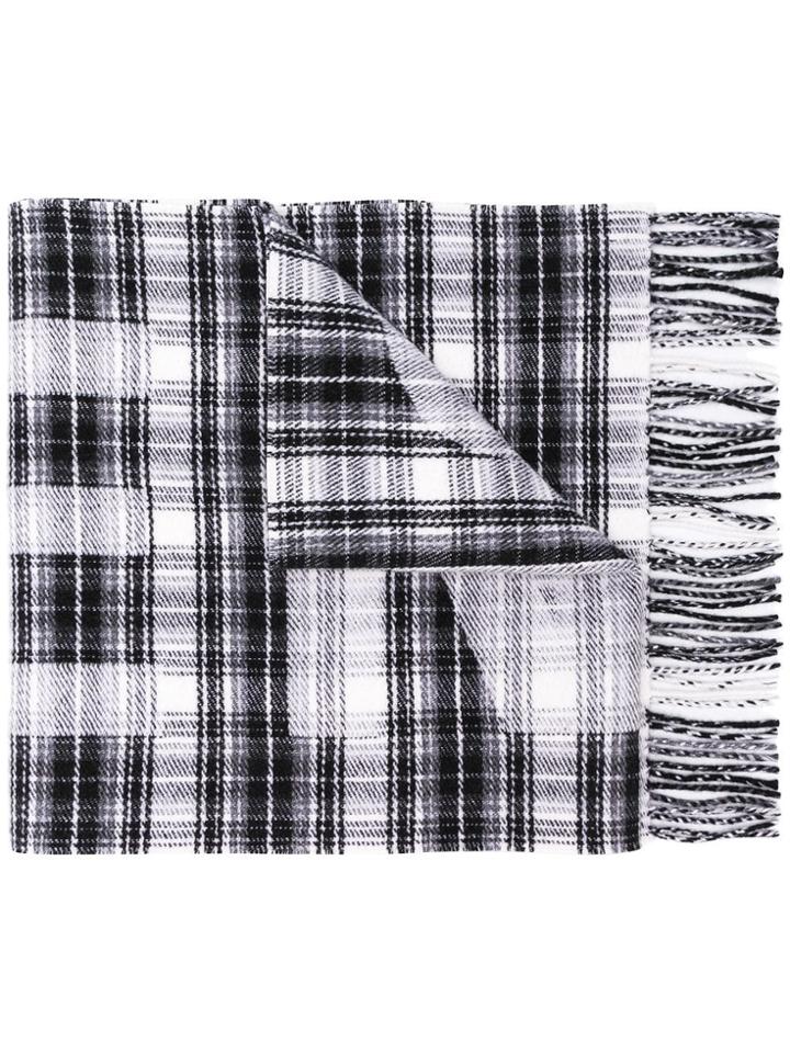 Balenciaga Sc Logo Tartan Blk 100%wo - Black