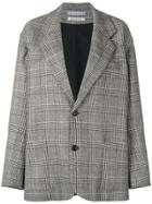 Cristaseya Oversized Prince Of Waled Check Blazer - Black