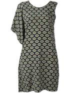 Msgm Patterned Asymmetric Dress - Black