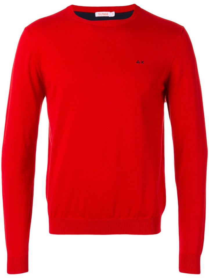 Sun 68 - Crew Neck Jumper - Men - Cotton - Xl, Red, Cotton