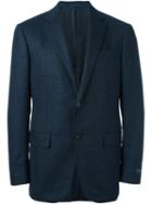 Ermenegildo Zegna Two Button Blazer, Men's, Size: 52, Blue, Silk/cupro/wool