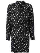 Saint Laurent Printed Shirt Dress, Women's, Size: 40, Black, Silk