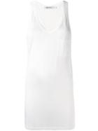 T By Alexander Wang Racerback Tank Top, Women's, Size: Large, White, Rayon