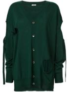 P.a.r.o.s.h. Oversized Cut Out Cardigan - Green