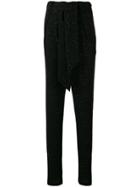 Talbot Runhof Glitter Tapered Trousers - Black