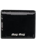Miu Miu Sequin Card Holder - Black
