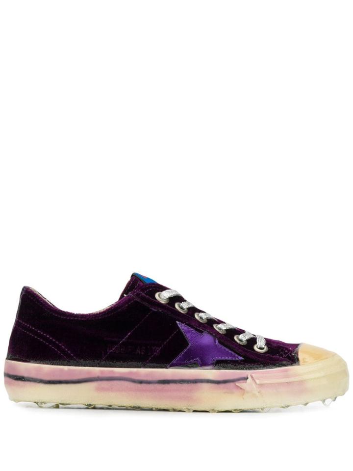 Golden Goose V-star Velvet Sneakers - Purple
