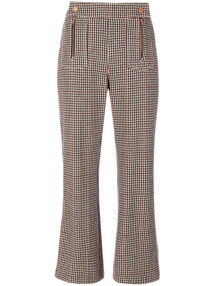 See By Chloé - Cropped Houndstooth Trousers - Women - Cotton/acrylic/polyamide/wool - 36, Brown, Cotton/acrylic/polyamide/wool