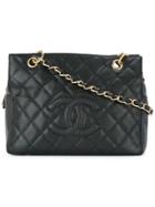Chanel Pre-owned 2002-2003 Quilted Logo Shoulder Bag - Black