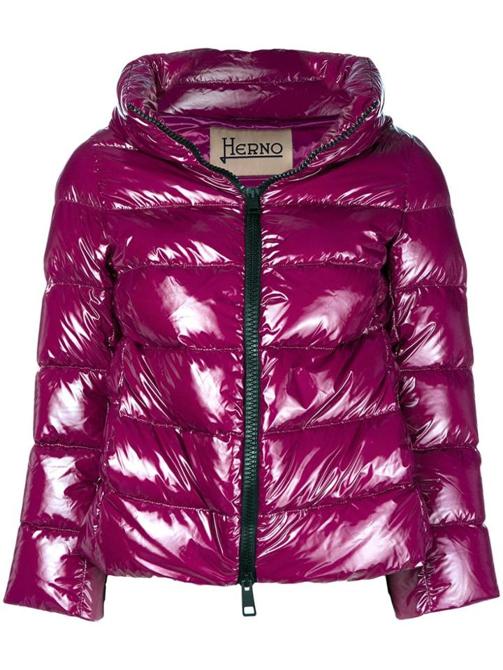 Herno Zipped Padded Jacket - Pink & Purple