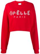 Gaelle Bonheur Cropped Brand Sweater - Red