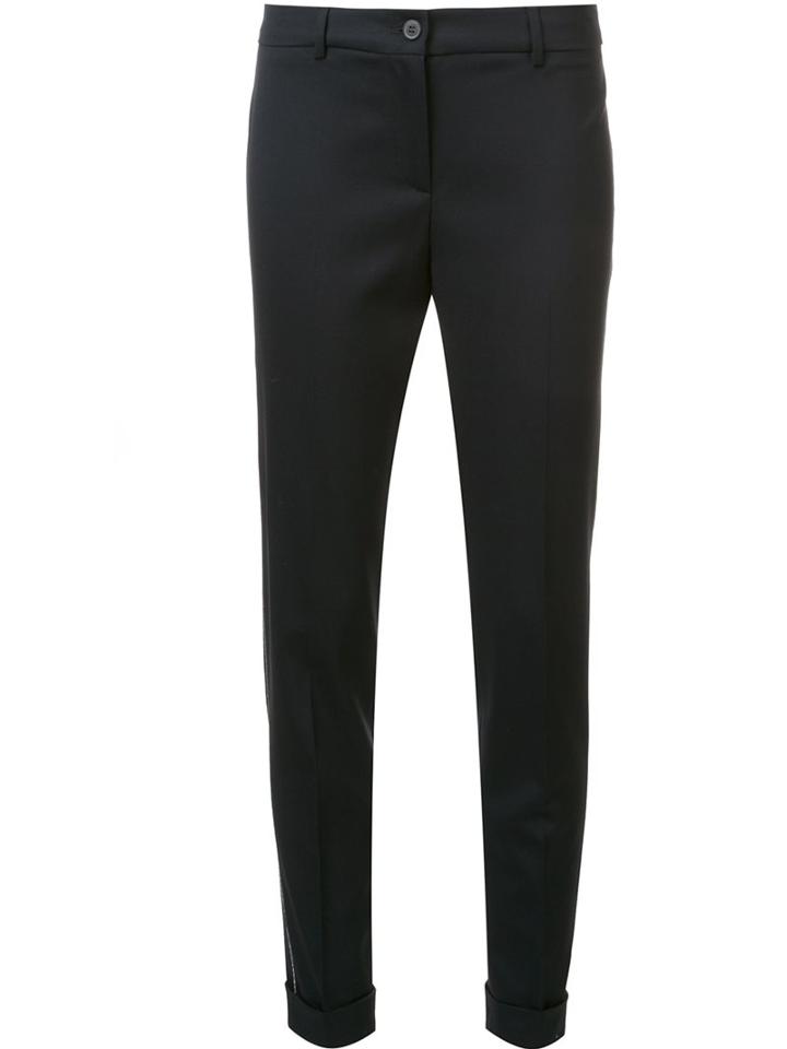 Fabiana Filippi Skinny Cropped Tailored Trousers, Women's, Size: 46, Blue, Spandex/elastane/virgin Wool